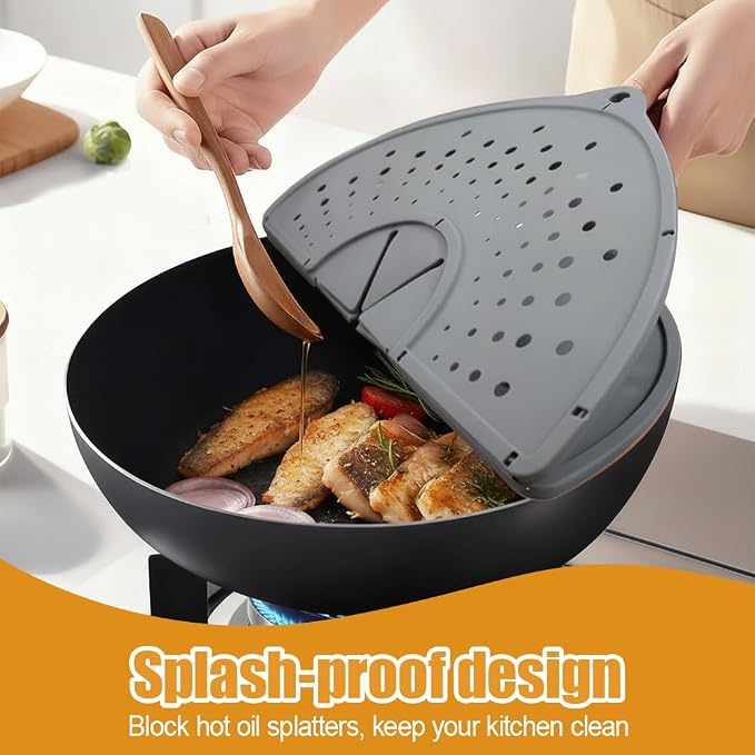 Splatter Screen Guard for Frying Pan, 14×12.7Inch Foldable Splatter-Proof - Image 4
