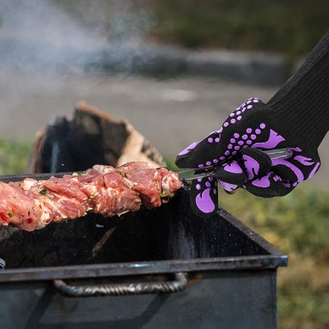 Comsmart BBQ Gloves, 1472 Degree F Heat Resistant Grilling Gloves Silicone - Image 6
