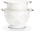Rorence Powder Coated Steel Colanders: 3 Quart and 5 Quart Set of 2 by Rorence
