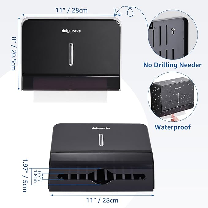 Paper Towel Dispenser Wall Mount, Large Capacity 200 Sheets, No Drilling - Image 5