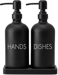 Black Dish and Hand Soap Dispenser Set by Unknown
