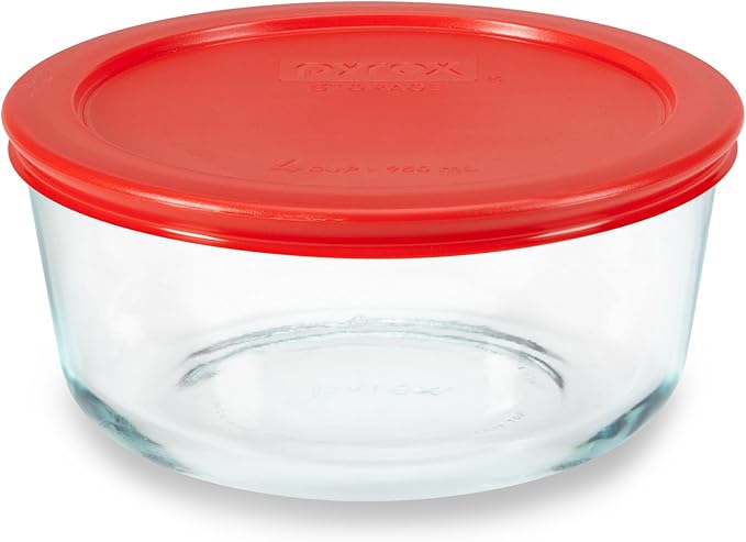 Pyrex Simply Store Glass Food Storage Container, Snug Fit Non-Toxic Plastic by Pyrex