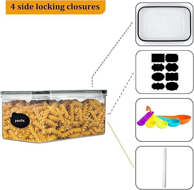 8PCS 3.2L/108 OZ Airtight Food Storage Containers - Image 4