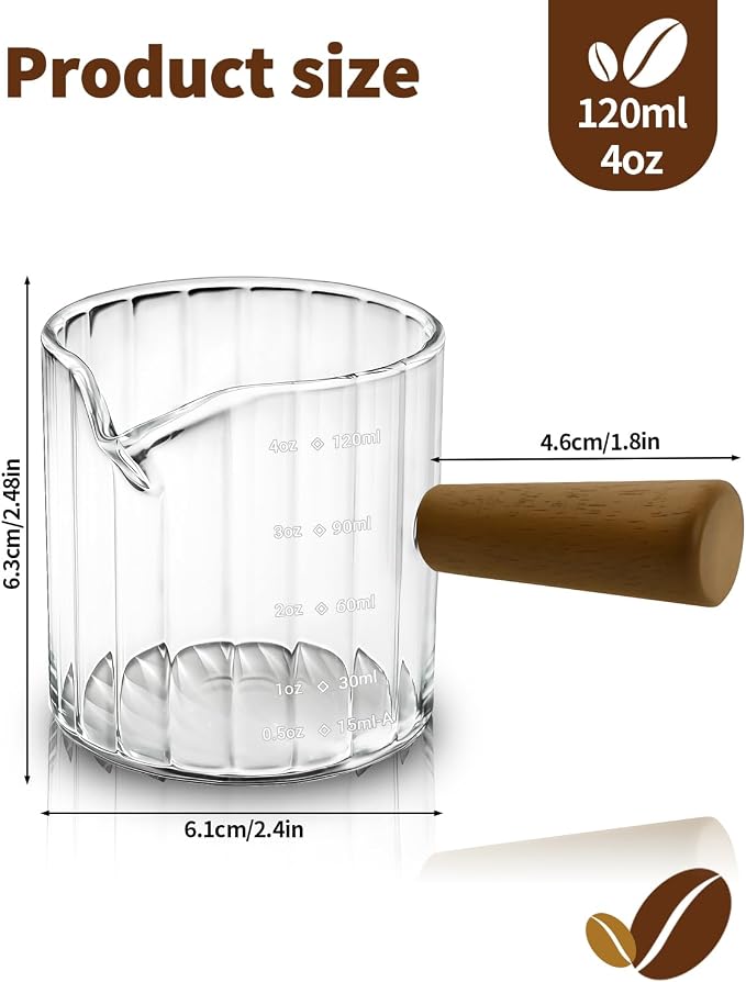 Espresso Measuring Cup 4 Oz, Espresso Glass Cups - Image 2
