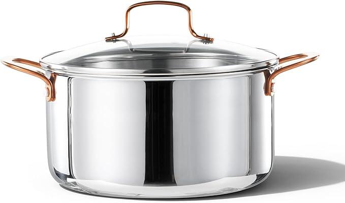 CAROTE 8 Qt Tri-Ply Stainless Steel Stockpot, Non-Toxic Stock Pot by CAROTE
