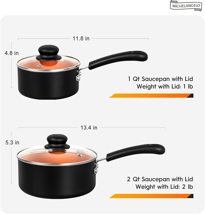 MICHELANGELO Nonstick Sauce Pan - Image 7