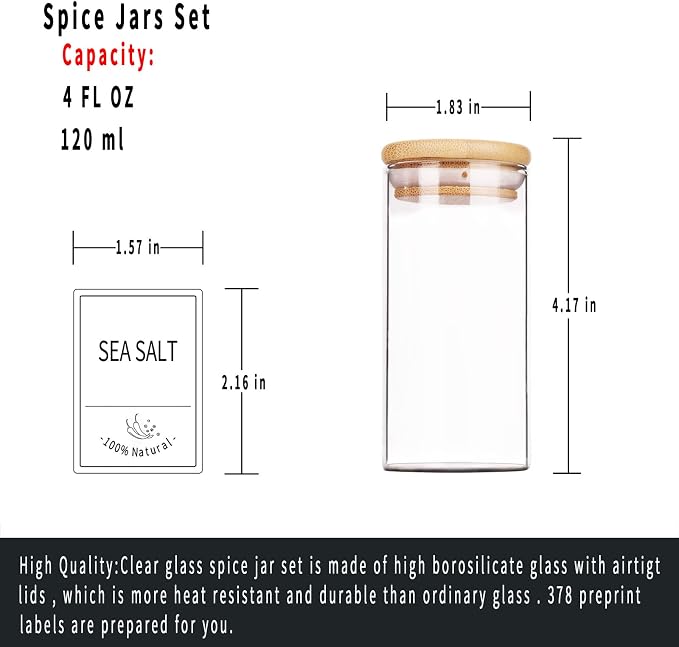 Churboro 30 Pcs Spice Jars - Image 3