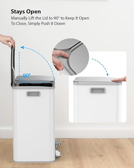 Lovewind Trash Can, 2 x 10.5 Gallon Garbage Can - Image 6