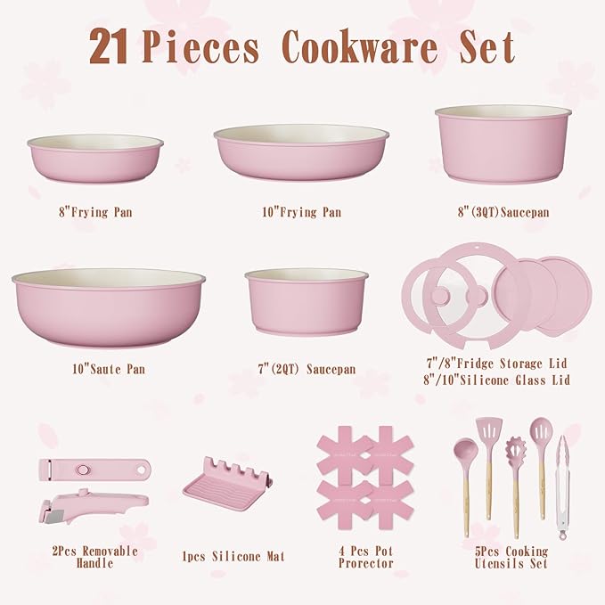 Umite Chef Pots and Pans Set Non Stick, RV Kitchen Cooking Set - Image 2