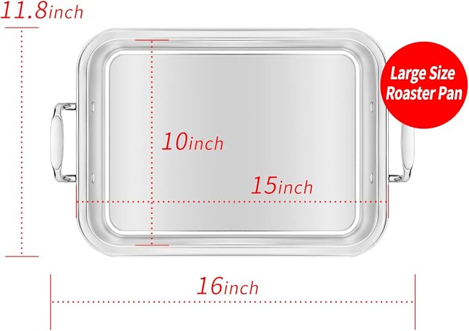 15 Inch Stainless Steel Roasting Pan - Image 6