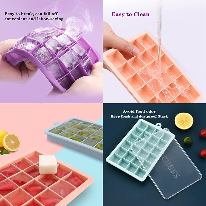 TAO CICADA Ice Cube Tray, 3 Pack Silicone Ice Cube Molds, Ice Cube Trays - Image 5