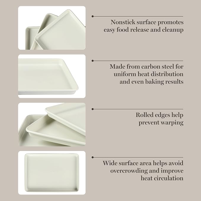 Martha Stewart Gallen 3-Piece Cookie Sheet Set – 13", Ceramic Nonstick - Image 4
