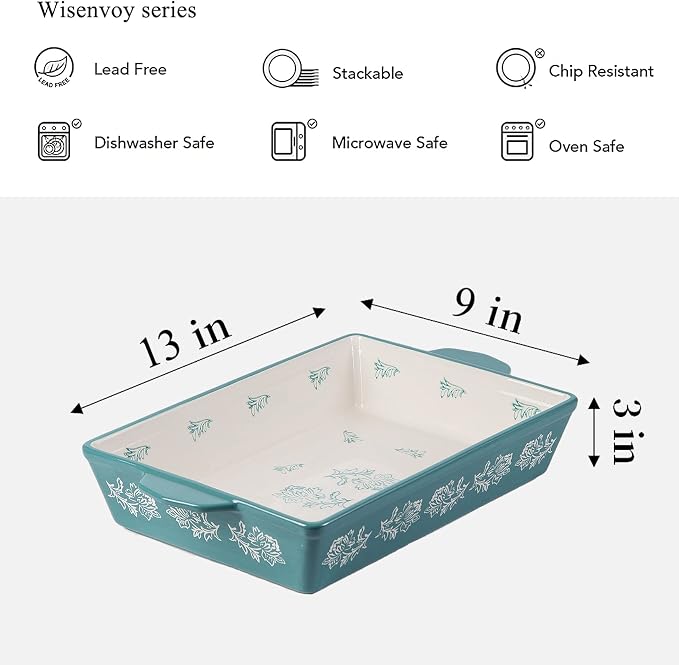 Wisenvoy Casserole Dish Baking Dish Ceramic Lasagna Pan Bakeware Sets Baking - Image 6