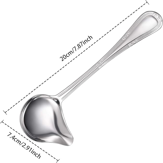 Patelai 2 Pieces Small Ladle Gravy Ladle Drizzle Spoon 1 Ounce Stainless Steel - Image 2