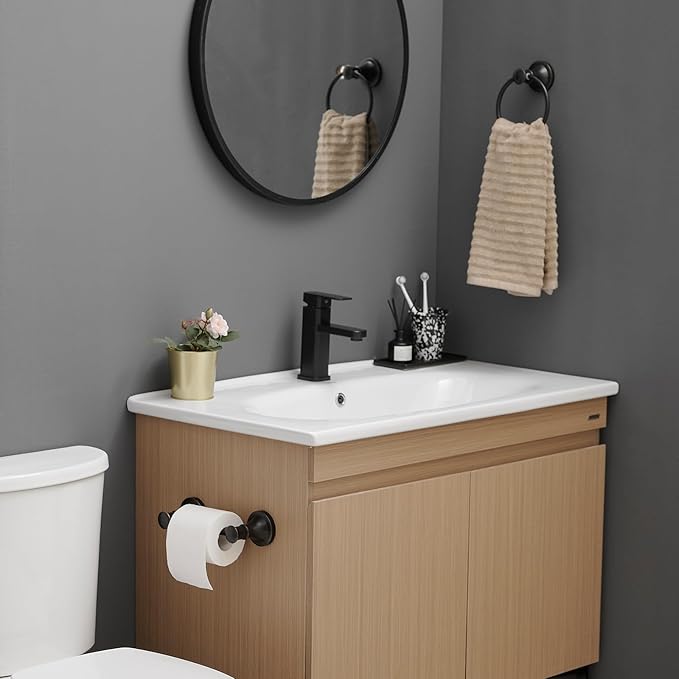RUMOSE Toilet Paper Holder and Hand Towel Ring Oil Rubbed Bronze Wall Mount - Image 9
