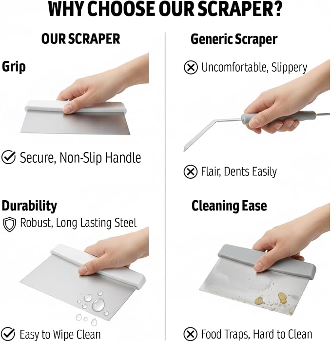 Stainless Steel Dough Cutter and Bench Scraper - Image 5