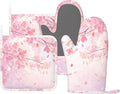 Oven Mitts and Pot Holders Cherry Blossom Flower Japanese Art Silicone Kitchen by DADABULIU