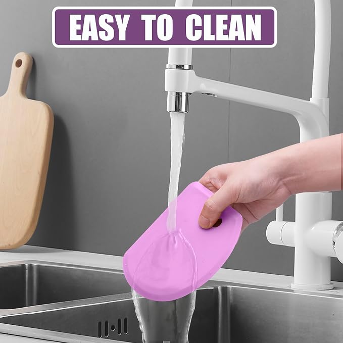 Sapid Silicone Bowl Scraper Flexible Curved Edge, Food Grade Bench Dough Scraper - Image 7