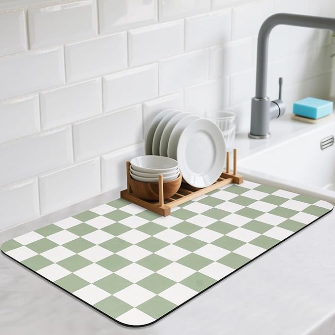 CooRug Checkered Dish Drying Mat by CooRug