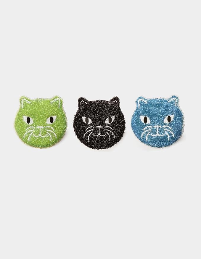 Kikkerland Reusable Cat Scrub Sponge – Cleaning Supplies - Image 2