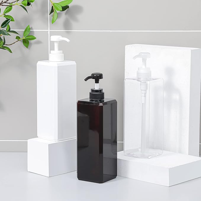 Pump Bottle, Refillable Plastic Empty Lotion Soap Dispenser Liquid Container - Image 3