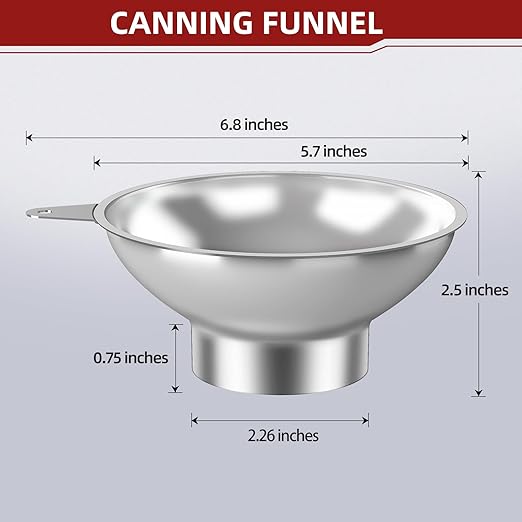 Standard Mason Jar Funnel with Strainer, Large Metal Funnel - Image 4