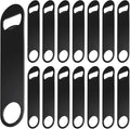 WEGAZ-15 Pack 7inch Black Stainless Steel Flat Beer Bottle Opener, Stainless by WEGAZ
