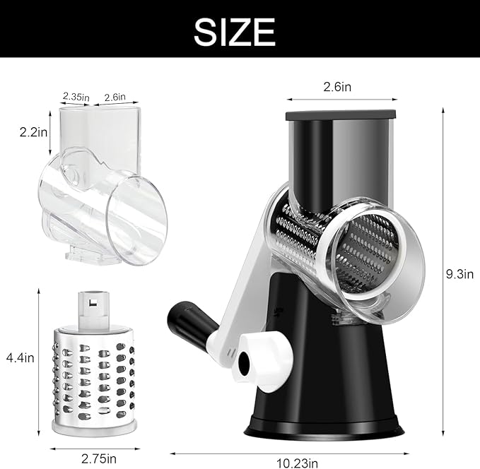 Cambom Rotary Cheese Grater Hand Crank Cheese Shredder - Image 5