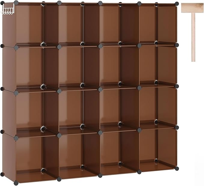 C&AHOME 16-Cube Storage Organizer, Plastic Shelves Units, DIY Closet Organizer by CAHOME