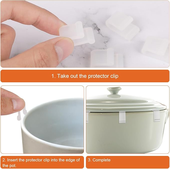 24pcs Dutch Oven Lid Protector Clips, Silicone Dutch Oven Lid Flexible Bumper - Image 6