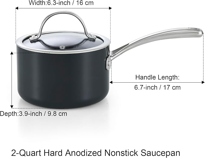 Cooks Standard 2-Quart Hard Anodized Nonstick Saucepan - Image 2