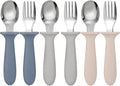 Eascrozn Toddler Forks and Spoons Set, 6 Pack Kids Silverware by Eascrozn