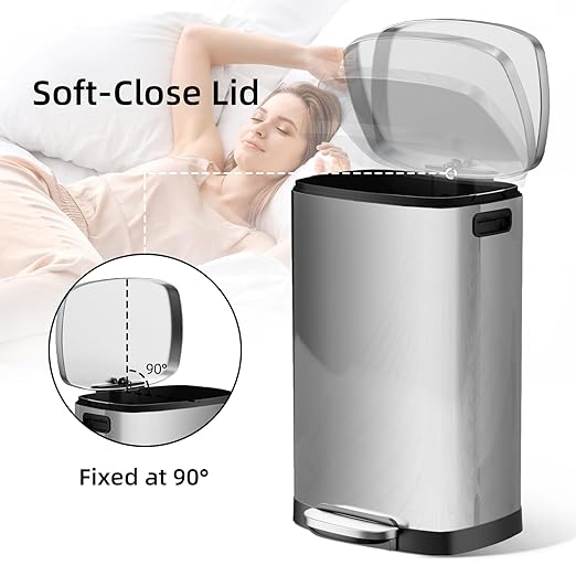 KUK 13 Gallon/50L Stainless Steel Kitchen Trash Can - Image 3