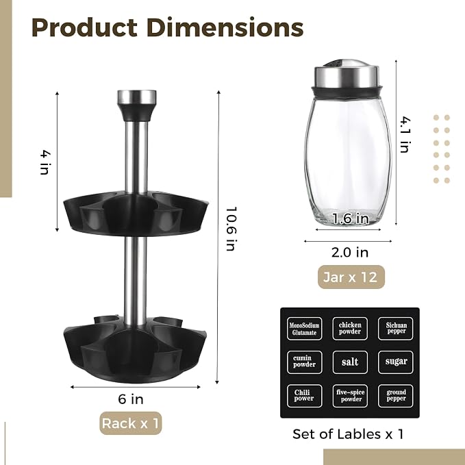 2 Layer Rotating Spice Rack Organizer - Image 4