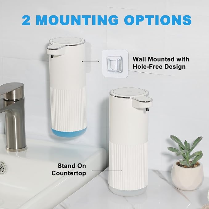 RYTOXILO Automatic Soap Dispenser, 2 Pack White Touchless Liquid Soap Dispenser - Image 6