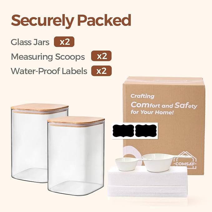 ComSaf 2Pcs Large Glass Storage Containers - Image 8