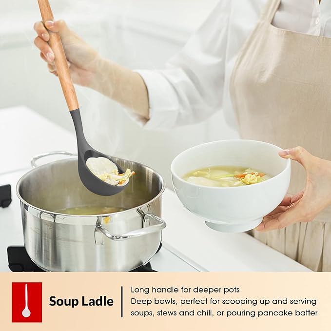 E-far Cooking Utensils Set of 6, Silicone Kitchen Utensils - Image 5