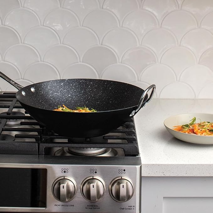 Nordic Ware Basalt Aluminized Steel Spun Wok, Ceramic Coating - Image 4