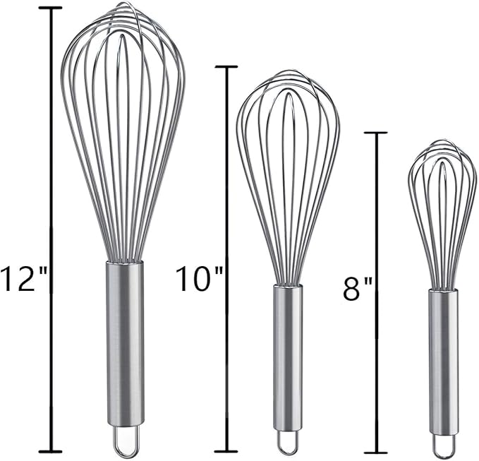 Whisks for Cooking, 3 Pack Stainless Steel Whisk for Blending, Beating and - Image 7