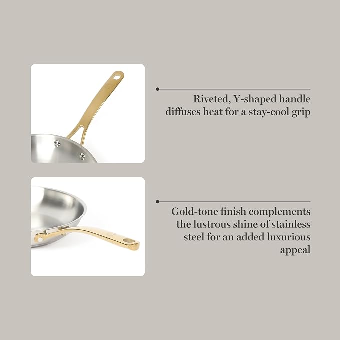 Martha Stewart Castelle 12-Inch Stainless Steel Frying Pan - Image 5