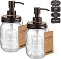 Amolliar Mason Jar Liquid Soap Dispensers, Rustproof Stainless Steel Mason Jar by Amolliar