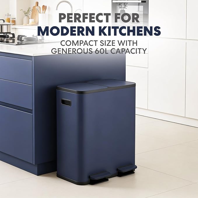 Simpli-Magic 60 Liter / 16 Gallon Rectangular Hands-Free Dual Compartment - Image 6