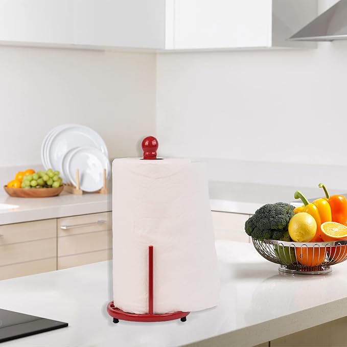 Red Cast Iron Paper Towel Holder - Image 3