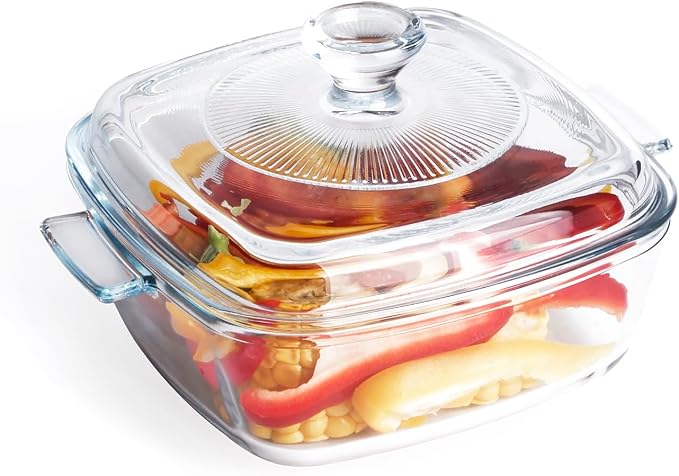 Clear Square Glass Casserole by HUSANMP