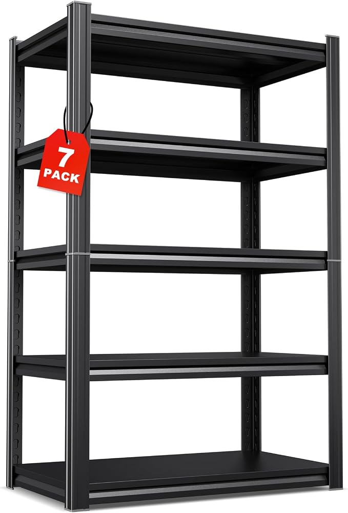 Set of 7, Adjustable Heavy Duty Metal Shelving Unit and Storage Large Rack by Unknown