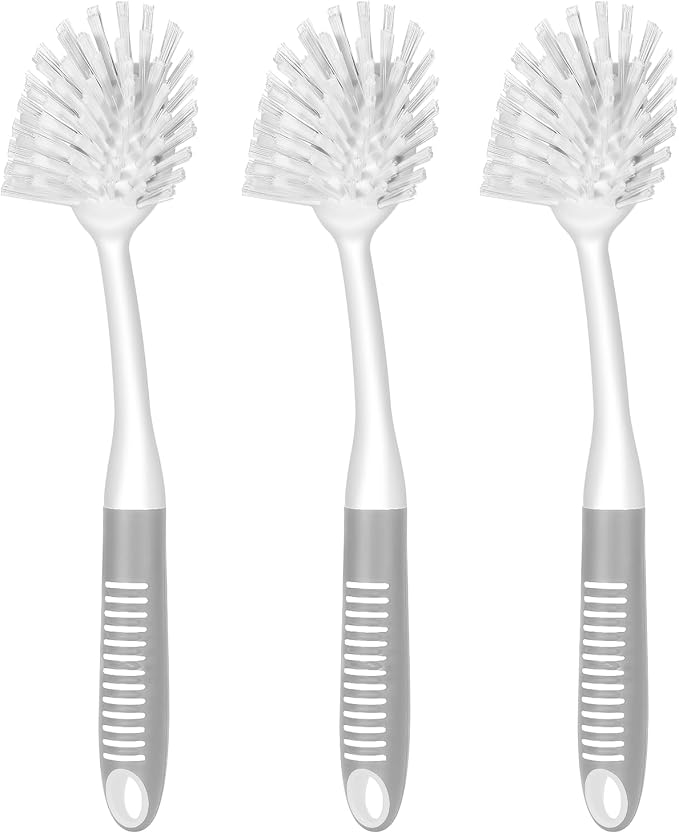 SetSail Dish Brush with Handle, 3 Pack Stiff Bristles Dish Scrubber with by SetSail
