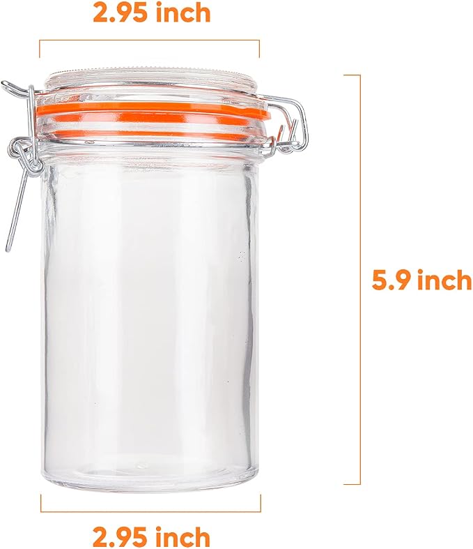 Glass Jars With Airtight Lids, 16 oz Glass Jars With Leak Proof Rubber Gasket - Image 2