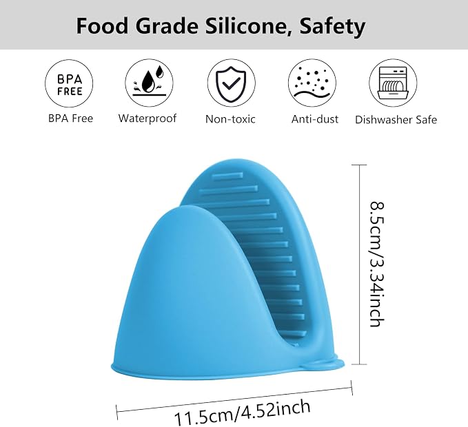 3 Pairs Oven Mitts Silicone Pot Holders Set Heat Resistant - Image 5