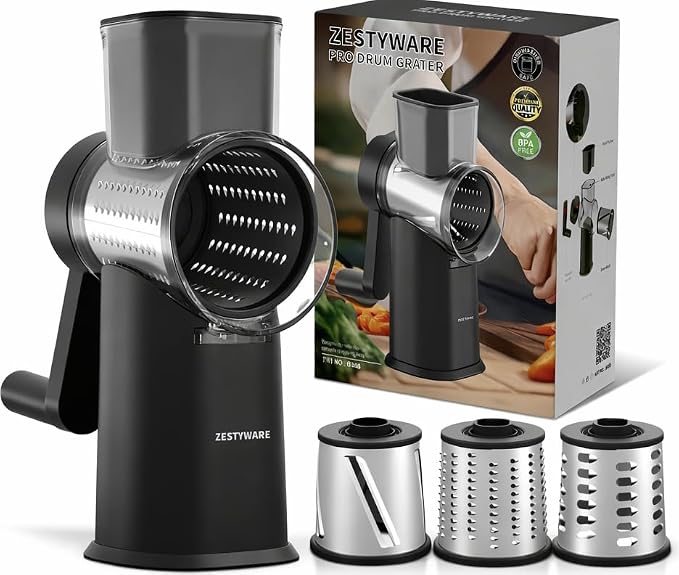 Rotary Cheese Grater Hand Crank by ZESTYWARE