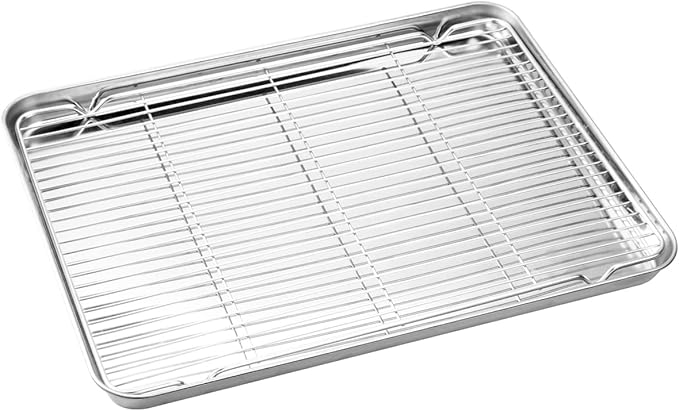 Wildone Baking Sheet & Rack Set, Stainless Steel Cookie Pan - Image 3